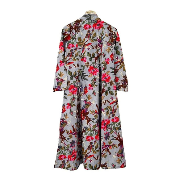 Cotton Hand Block Print Floral Maxi Dress - Picture 4 of 6